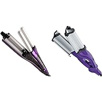 Bed Head A Wave We Go Tourmaline Ceramic Adjustable Hair Waver | Create Different Types of Waves & Tourmaline Wave Artist Deep Waver | Combat Frizz and Add Massive Shine for Beachy Waves, (Purple)