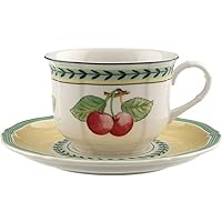 Villeroy & Boch French Garden Fleurence Breakfast/Cream Soup Cup Saucer, 6.5 in, White/Multicolored