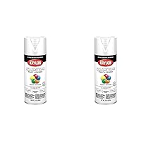 Krylon K05545007 COLORmaxx Spray Paint and Primer for Indoor/Outdoor Use, Gloss White 12 Oz (Pack of 2)