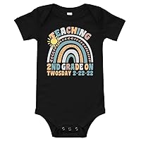 Teaching 2nd Grade On Twosday 2-22-22 Rainbow Baby One Piece Short Sleeve Shirt 1