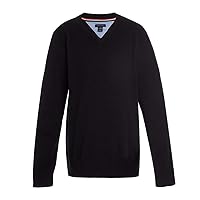 Tommy Hilfiger Long Sleeve Boys V-Neck Sweater, Kids School Uniform Clothes, Pullover