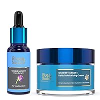 Blue Nectar Age-Defying Skincare Duo: Face Moisturizer & Bakuchi Anti-Aging Serum Bundle for Youthful Skin - Ayurvedic Beauty Secrets