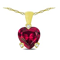 Solid 14k Gold 7mm Small Heart Shape Love Pendant Necklace