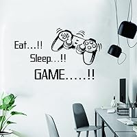 Gamepad and Eat Sleep Game Wall Decal - Video Game Sticker - Removable PVC Wall Decor for Kids Room and Game Hall - Gamer Wall Decor Effect 22