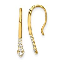 14k Gold Polished Diamond Drop Wire Earrings Measures 21.4x3.25mm Wide Jewelry Gifts for Women