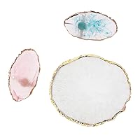 3pcs Resin Nail Art Palette Kit Adjustable Finger Rings,Nail Holder Nail Gel Polish Colors Mixing Pallet, Manicure Tool Accessory