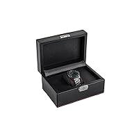Watch Storage Box Carbon Fiber Leather Birthday Gift Wrist Strap Lock Packing Box