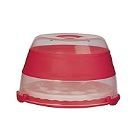 Prepworks by Progressive Collapsible Cupcake and Cake Carrier, 24 Cupcakes, 2 Layer, Easy to Transport of Muffins, Cookies or Dessert to Parties - Red