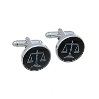 Law Scales of Justice Lawyer Attorney Pair Cufflinks in Presentation Gift Box & Polishing Cloth