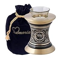 Memorials4u Majestic Golden Aura Tealight Urn - Black & Gold Tea Light Urn for Ashes - Candle Urn - NOT Intended for Full Cremation Ash Quantity