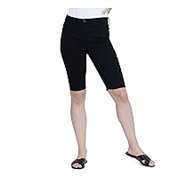 Seven7 Womens Black Stretch Zippered Pocketed Frayed Bermuda Shorts 12