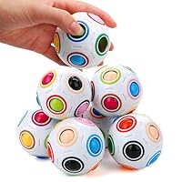6Pack Magic Rainbow Puzzle Ball Fidget Toys, Matching Puzzle Balls Toy Stress Reliever 3D Speed Fisget Ball Brain Teasers Games for Kids Adults Christmas Stocking Stuffers Party Favor Birthday Gifts