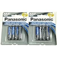 Panasonic B01N03FKKC 8pc AAA Batteries Super Heavy Duty Power Carbon Zinc Triple A Battery 1.5v