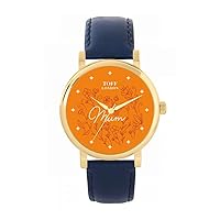 Orange Flowers Mum Watch Ladies 38mm Case 3atm Water Resistant Custom Designed Quartz Movement Luxury Fashionable