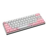 Mechanical Keyboard Pink Cherry Blossom 61 Keys,Hot Swappable Compact Mechanical 5.0Bluetooth/Type-C Wired Dual-Mode RGB Backlit PBT Keycap Gaming Keyboard(Blue Switch, Pink)