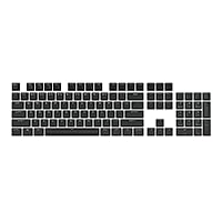 Corsair PBT Double-Shot PRO Keycap Mod Kit – Double-Shot PBT Keycaps – Onyx Black – Standard Bottom Row – Textured Surface – 1.5mm-Thick Walls – O-Ring Dampeners