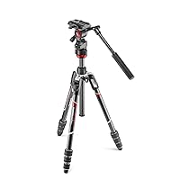 Manfrotto MVKBFRTC-Live Befree Live Travel Tripod, Twist Lock with MVH400AH Fluid Head for DSLR, Mirrorless, Compact and Video Cameras Up to 4 kg, Carbon Fiber