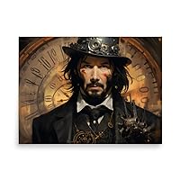 Relaxzd Co The Time Traveler Wall Art Poster. Steampunk Keanu Reeves Poster, 18