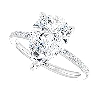 2 CT Pear Classic Moissanite Wedding Ring Set, Solitaire Bridal Matching Band for Her
