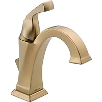Delta Faucet Dryden Single Hole Bathroom Faucet, Gold Bathroom Faucet, Single Handle, Diamond Seal Technology, Metal Drain Assembly, Champagne Bronze 551-CZ-DST