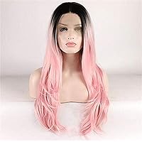 Lace Front Synthetic Wigs Female Curly Matte Middle 150% Density Synthetic Hair Adjustable Heat Resistant Elastic Matte Wig Long Lace,24 inches (Size : 20 inches)
