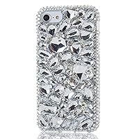 iPhone 13 Pro Luxury Diamond Case Bling Case Glitter Rhinestone Cover Crystal Glass Case Handmade DIY Women Girls Cover Case for iPhone 13 Pro 6.1-Inch (Clear)