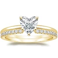 Moissanite Ring Set 925 Sterling Silver Heart Cut Ring Promise Engagement Wedding Ring Gift for Couples Bridal Girlfriend