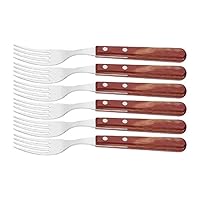 Tramontina 21110/670 Wood Table Forks, 8.3 inches (21 cm), Polywood, Long, Set of 6, Red, Dishwasher Safe, Durable, Lightweight, Natural Wood, Made in Brazil