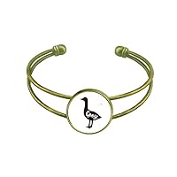 Goose Black And White Animal Bracelet Bangle Retro Open Cuff Jewelry