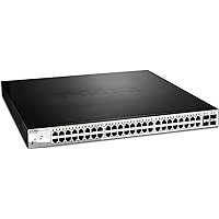 D-Link 52-Port Gigabit Smart Managed PoE+ Switch | 48 PoE+ Ports (370W) + 4 Combo SFP Ports| L2+ |VLANs |Web Managed |Surveillance Mode | Rackmount | NDAA Compliant | Lifetime Warranty (DGS-1210-52MP)
