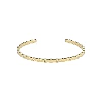 Fossil Women's Sutton Stainless Steel & Glass Cuff Bracelet, Color: Gold (Model: JF04379710)