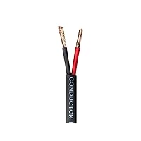 Monoprice - 113715 Nimbus Series 14 Gauge AWG 2 Conductor CMP-Rated Speaker Wire/Cable - 50ft UL Plenum Rated, 100% Pure Bare Copper with Color Coded Conductors Black