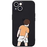 Funny Boy Phone Case for iPhone 14 Pro Max Silly Case Cover Liquid Silicone Soft Gel Rubber Durable Matt Phone Cover with Microfiber Lining Protective Cover