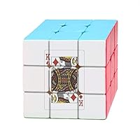 Diamond K Playing Cards Pattern Magic Cube Puzzle 3x3 Toy Game Play