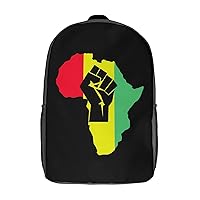 Black Power Fist with Afro 17 Inches Unisex Laptop Backpack Lightweight Shoulder Bag Travel Daypack