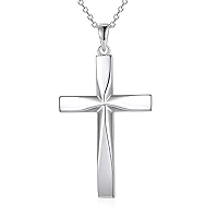 ONEFINITY Religious Cross Pendant Necklace Sterling Silver Origami Cross Pendant Gifts for Women Men Jewelry