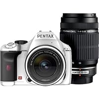 PENTAX digital SLR camera k-x double zoom Kit white