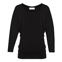 Free to Live 3 Pack 3/4 Length Dolman Sleeve Tops for Women Dressy Business Casual Outfits Travel Clothes Tunic Work Shirts