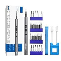 Mini Electric Screwdriver, LIFEGOO 28 in 1 Precision Power Screwdrivers Set with 24 Bits and USB Cable, Portable Magnetic Repair Tool Kit with LED Lights for Phone, Watches, Computers, Laptops, Toys