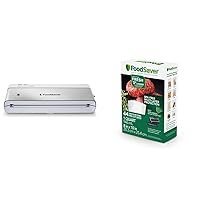 FoodSaver Compact Vacuum Sealer Machine Bundle with Bags and Rolls for Airtight Food Storage and Sous Vide