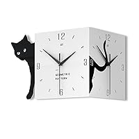 Double Sided Corner Wall Clock, 10 inch LED Luminous Wall Clock with Remote Control, Silent Square Digital Corner Wall Clock Modern Decorative for Living Room Bedroom Home