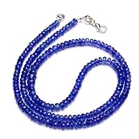 Natural AAA Gemstone Tanzanite Necklace 4 to 6MM Size Faceted Rondelle Beads |18
