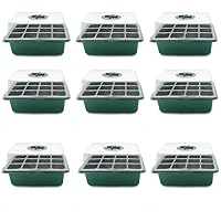 Seed Starter Tray, 10 Pack Seed Starter Kit with Dome and Base, Humidity Adjustable Greenhouse Grow Trays for Seeds Growing Starting (Green（12 Cells）)