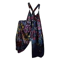Jumpsuits For Women Dressy,Sexy Fashion Sleeveless Loose Wide Leg Jumpsuit Casual Summer Solid 2024 Rompers