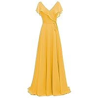 Women's Bridesmaid Gown Formal Party Ball Gown V-Neck Long Evening Dress