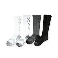 Tommie Copper Women's Over the Calf Compression Socks | All-Day Comfort, Breathable & Easy-On l Solid Colors l Size 7-9.5 (4-Pack)