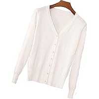 Women's V-Neck Button Down Long Sleeve Basic Knit Cardigan Sweater