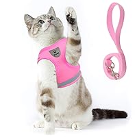 Supet Cat Harness and Leash Set for Walking Cat and Small Dog Harness Soft Mesh Harness Adjustable Cat Vest Harness with Reflective Strap Comfort Fit for Pet Kitten Puppy Rabbit