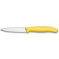 Victorinox 3.25 Inch Swiss Classic Paring Knife with Straight Edge, Spear Point, Yellow