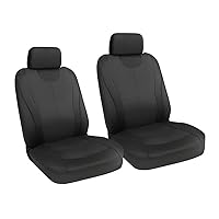 Car Seat Covers Full Set, Polyester Automotive Seat Covers, Breathable Waterproof Car Seat Cushion Protectors, Car Accessories Fits Most Vehicles, SUV, Truck (Black/Front)